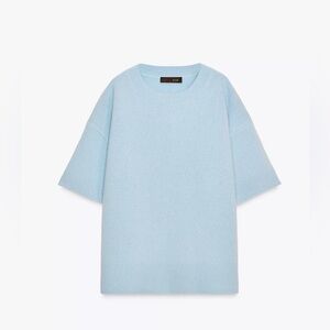 Zara short sleeve baby blue jumper.